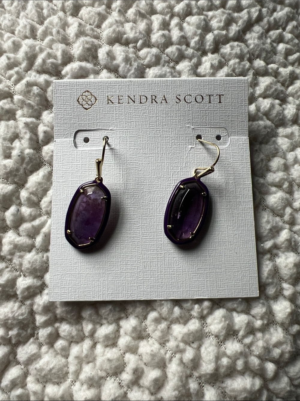 Kendra Scott Dani Enamel Purple Gold Elle-Style Drop Earrings